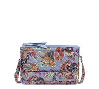 Vera Bradley Women's Cotton Wallet Crossbody Purse with RFID Protection, Provence Paisley, One Size