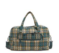 Vera Bradley Women's Cotton Weekender Travel Bag, Orchard Plaid, One Size