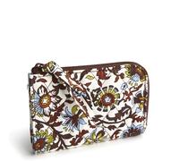 Vera Bradley Women's Cotton Zip Card Pouch, Marrakesh Vines Cream, One Size