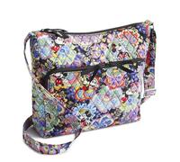 Vera Bradley Women's Disney Premium Cotton Harwick Large Messenger - Crossbody Shoulder Purse - Mickey & Minnie Petal Multi