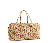 Vera Bradley Women's Disney Premium Cotton Large Original Duffel Bag - Carry On Weekender Bag - Mickey & Minnie Petal Floral, 58L