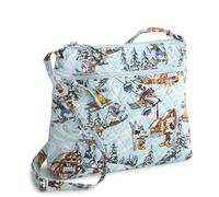 Vera Bradley Women's Disney Premium Cotton Original Zip Hipster Crossbody Bag, Ski Weekend Mickey and Friends, One Size