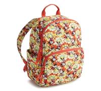 Vera Bradley Women's Disney Premium Cotton Small Banbury Backpack - Quilted Travel Purse - Mickey and Minnie Petal Floral, 9L