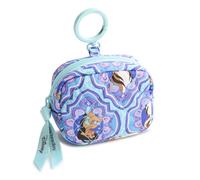 Vera Bradley Women's Disney Premium Cotton Zip Earbud Bag Charm - Zipper Pouch Keychain - Jasmine Medallions