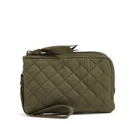Vera Bradley Women's Double Zip Id Case Wallet with RFID Protection, Climbing Ivy Green-Recycled Cotton, One Size
