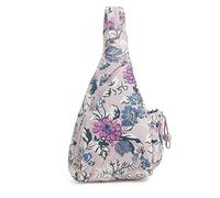 Vera Bradley Women's Featherweight Sling Backpack Bookbag, Fresh-Cut Floral Lavender, One Size
