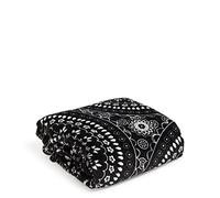 Vera Bradley Women's Fleece Plush Throw Blanket, Black Bandana Medallion, 80 X 50