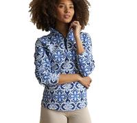Vera Bradley Women's French Terry Quarter-Zip Sweatshirt with Pockets (Extended Size Range), Raindrop Medallion, M