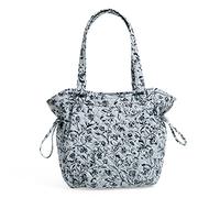 Vera Bradley Women's Glenna Satchel Purse Handbag, Perennials Gray-Recycled Cotton, One Size