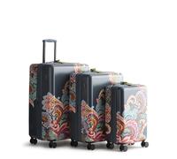 Vera Bradley Women's Hardside 3 Piece Luggage Set, Leaf Me Not Paisley Dark Slate, One Size