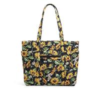 Vera Bradley Cotton Deluxe Vera Tote Bag, Sunflowers - Recycled Cotton, One Size