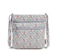 Vera Bradley Women's Iconic Triple Zip Hipster, Signature Cotton Crossbody Purse, Mon Amour Gray, One Size