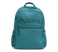 Vera Bradley Women's Microfiber Campus Backpack, Forever Green - Recycled Cotton, One Size