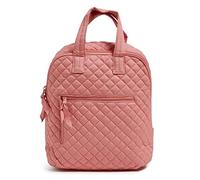 Vera Bradley Women's Mini Totepack Backpack Bookbag, Terra Cotta Rose-Recycled Cotton, One Size