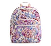 Vera Bradley Women's Performance Twill Bancroft Backpack - 15" Laptop Sleeve, Water Resistant - Cabbage Roses, 24L