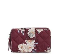 Vera Bradley Women's Performance Twill RFID Turnlock Wallet, Blooms and Branches, One Size