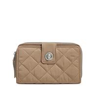 Vera Bradley Women's Performance Twill RFID Turnlock Wallet, Meadowlark Tan, One Size