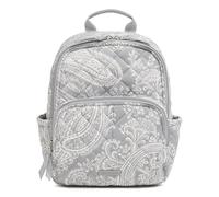 Vera Bradley Women's Performance Twill Small Backpack Bookbag, Cloud Gray Paisley, One Size