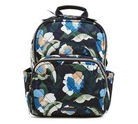 Vera Bradley Women's Performance Twill Small Backpack Bookbag, Immersed Blooms, One Size