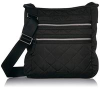 Vera Bradley Women's Performance Twill Triple Zip Hipster Crossbody Purse, Black, One Size