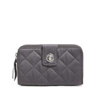 Vera Bradley Women's Performance Twill Turnlock Wallet with RFID Protection, Shadow Gray, One Size