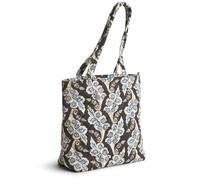 Vera Bradley Women's Polyester Twill Small Original Tote, Calyx + Quill Black, One Size
