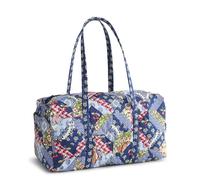 Vera Bradley Women's Premium Cotton Large Original Duffel Bag - Carry On Weekender Travel & Gym Bag, Trellis Patchwork, 54996