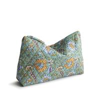 Vera Bradley Women's Premium Cotton Large Pouch Makeup Bag, Gemstone Paisley, One Size