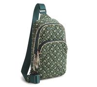 Vera Bradley Women's Premium Cotton Lorman Sling Backpack Bag, Mistletoe Lattice, One Size