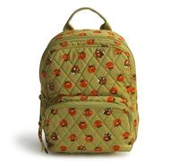 Vera Bradley Women's Premium Cotton Mini Banbury Backpack Bookbag, Tiny Tomatoes Palm, One Size