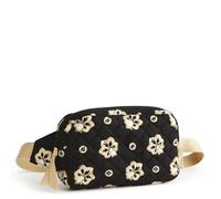 Vera Bradley Women's Premium Cotton Mini Belt Bag, Black/Gold Bandana, 7 inches (W) x 4 inches (H) x 1 inch (D)