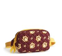 Vera Bradley Women's Premium Cotton Mini Belt Bag Crossbody, Burgundy and Gold Bandana Paisley, 7 inches Wide, 4 inches high, 1 inch deep