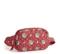 Vera Bradley Women's Premium Cotton Mini Belt Bag, Maroon Red and Yellow Bandana Paisley, 7 inches (W) x 4 inches (H) x 1 inch (D)