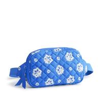 Vera Bradley Women's Premium Cotton Mini Belt Bag, Medium Blue/Gray Bandana, 7 inches wide, 4 inches high, 1 inch deep