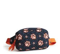 Vera Bradley Women's Premium Cotton Mini Belt Bag, Navy/Orange Bandana, 7 inches (W) x 4 inches (H) x 1 inch (D)