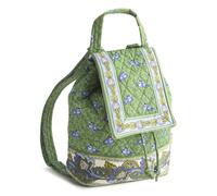 Vera Bradley Women's Premium Cotton Original Drawstring Backpack, Green Birds, One Size