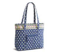 Vera Bradley Women's Premium Cotton Original Vera Tote Bag - Quilted Shoulder Purse, Maison Blue, One Size, Premium Cotton Original Vera Tote Bag