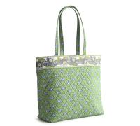 Vera Bradley Women's Premium Cotton Original Zip Tote Bag, Green Birds, One Size