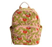 Vera Bradley Women's Premium Cotton Small Banbury Backpack Bookbag, Tomato Vines, One Size