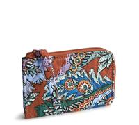 Vera Bradley Women's Premium Cotton Zip Card Pouch ID Case, Flowers + Feathers, One Size