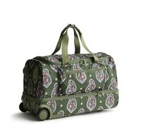 Vera Bradley Women's Ripstop Polyester Adair Rolling Duffel Suitcase, Kew Gardens Green, One Size