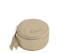 Vera Bradley Women's Round Keepsake Jewelry Organizer Case Travel Accessory, Champagne Gold Pearl, One Size