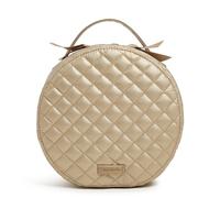 Vera Bradley Women's Round Travel Cosmetic Makeup Organizer Case, Champagne Gold Pearl, One Size