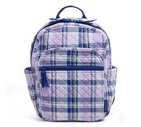 Vera Bradley Women's Small Backpack Bookbag, Amethyst Plaid-Recycled Cotton, One Size
