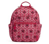 Vera Bradley Women's Small Backpack Bookbag, Imperial Hearts Red-Recycled Cotton, One Size