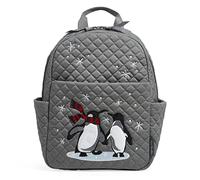 Vera Bradley Women's Small Backpack Bookbag, Penguin Pair-Recycled Cotton, One Size