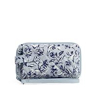 Vera Bradley Women's Iconic RFID Smartphone Wristlet, Signature, Perennials Gray-Recycled Cotton, One Size