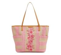 Vera Bradley Women's Straw Tote Bag, Candy Pink Stripe Straw, One Size