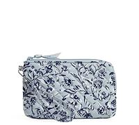 Vera Bradley Women's Wristlet with RFID Protection, Perennials Gray-Recycled Cotton, One Size