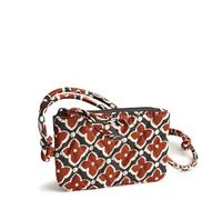 Vera Bradley Women's Premium Cotton Zip Card Pouch Lanyard ID Case, Moorish, One Size